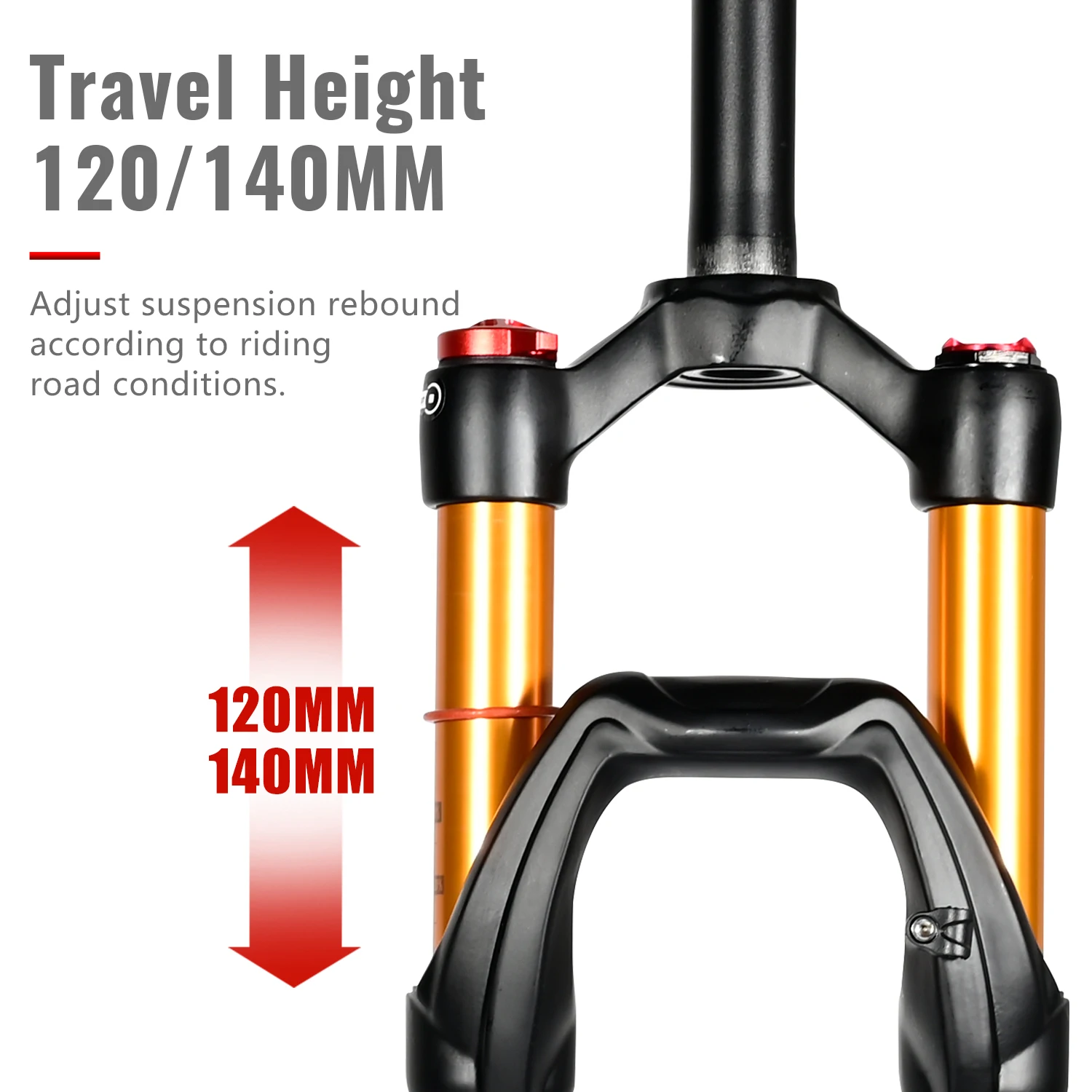 NanLio X7 PRO MTB Bike Suspension Fork Damping Rebound Adjustment 26/27.5/29 Inch, 120-140mm Travel, Metal Bushings Air Forks