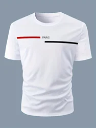 Men's Summer Loose Fit 100 Cotton Printed T-shirt Tops Black Print Men's Brand Tshirts Fashion White T-shirt Casual Men's Clot