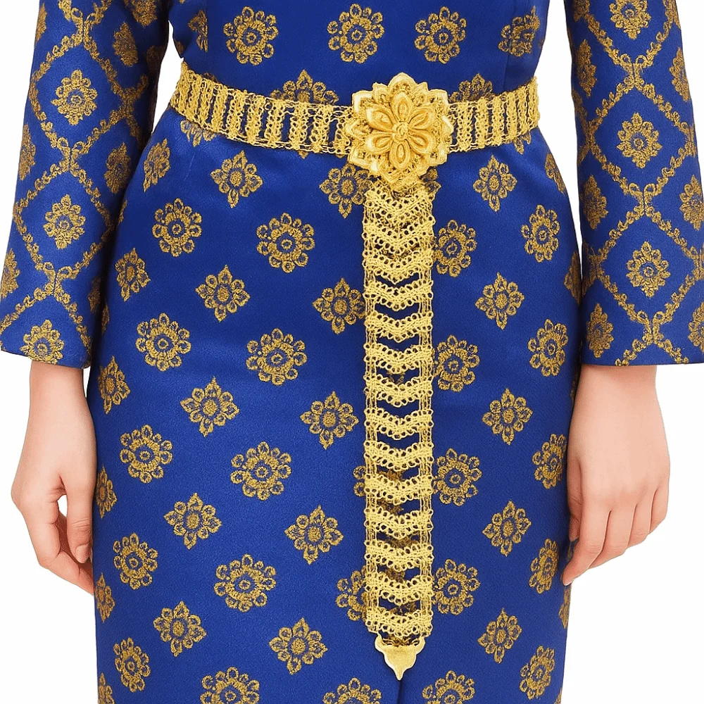 المعادن العرقية نمط حزام حجر الراين الجوف خارج الذهب حزام الزفاف شرابة مجوهرات فستان رقص حزام سلاسل الطرف الديكور #1