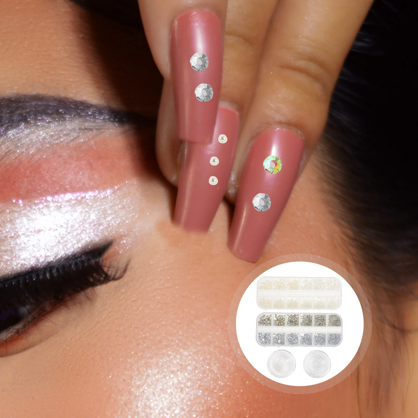 

4 Boxes Nail Rhinestones Small Ab Flatback Crystals Gems Nails Face Jewelry Craft Accessories Rhinestone Nail Art Decoration