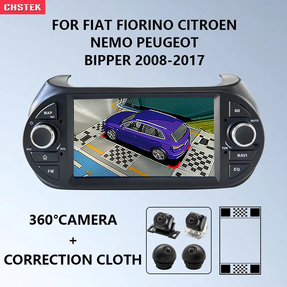 

CHSTEK Qualcomm Car Radio Multimedia Player 360 Panoramic Camera For Fiat Fiorino Citroen Nemo Peugeot Bipper 2008-2017 Upgrade