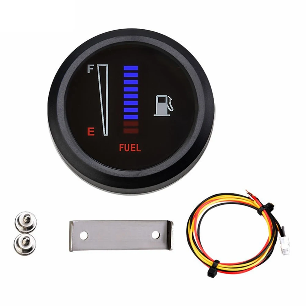 12V 24V Fuel Gauge for loader Dashboard Instrument 2.36 Inches Blue Light LED Bar ABS Material High Universality Fitment