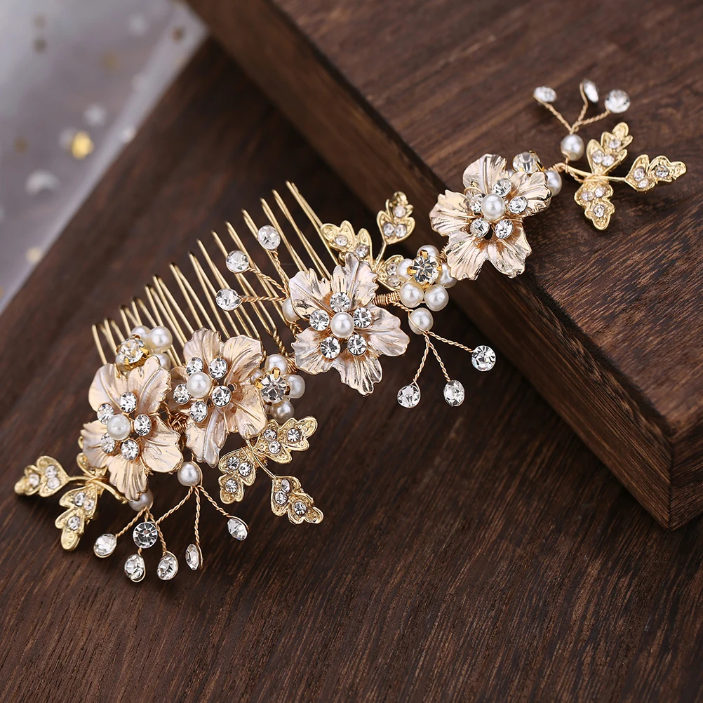 

Stunning Alloy Comb Wedding Pearl Crystal Bridal Headdress Hair Accessories For Women Hairstyle Decoration Gift