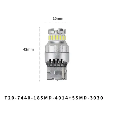Högkvalitativ universell billampa WY21WT20 7443 7440 LED-blinkerslampa Anti-superblinkning Superstark vit och gul 8 best sales LED-indikatorlampa - №5