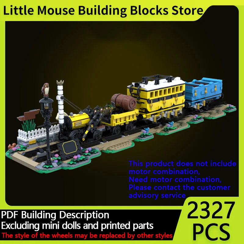 

City Car Model MOC Building Bricks Railway Steam Locomotive Modular Technology Gifts Holiday Assemble Children Toys Suit