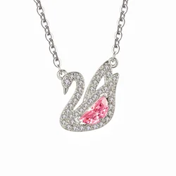 Pink Swan Necklace Pendant for Women and Girl in True Beauty