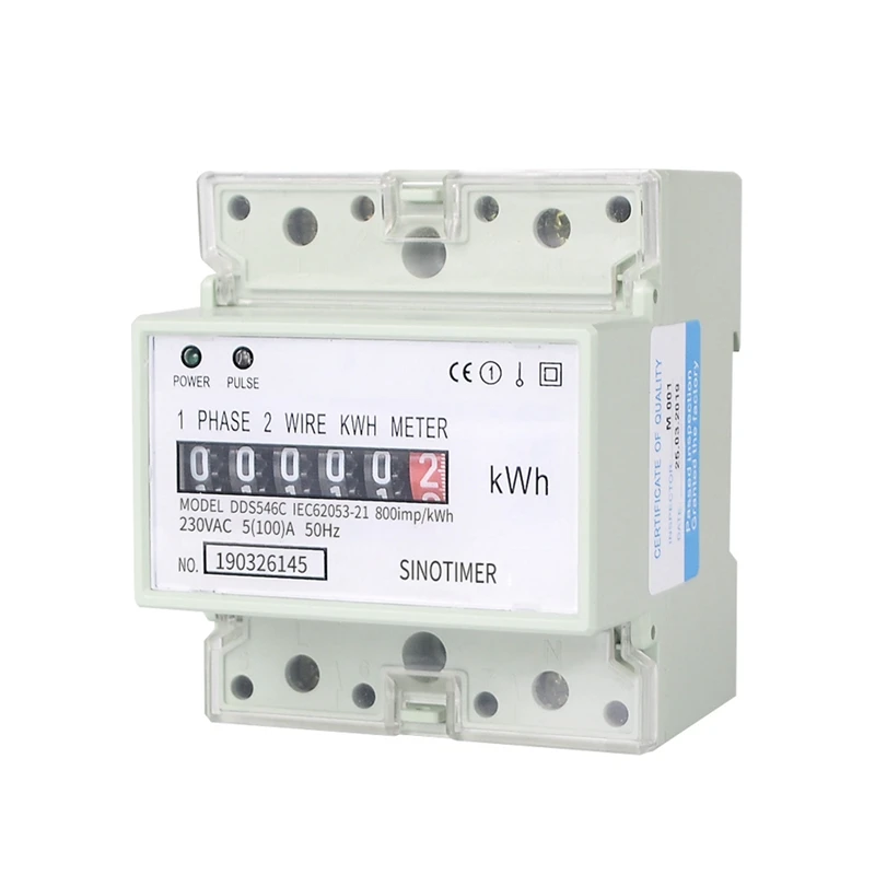 

Electric Single Phase Two Wire Energy Meter AC 220V 100A Kwh Counter Consumption Analog Electricity Wattmeter 50Hz Household