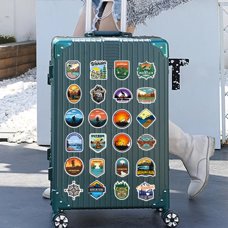 100PCS Travel Landmark Stickers Children Landmark Cognition Learning Stickers Toys Desktop Sticker Manual Decorative Sticker Toy