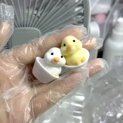 ミニシリコン手作りカモキーホルダー,カモキーホルダー,キュート,ソフト,ミニ,楽しい,小さな黄色いカモ,ペンダント,バッグ,誕生日プレゼント