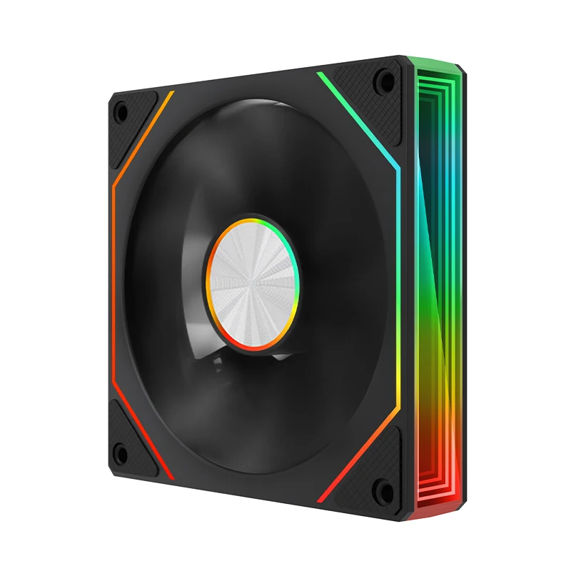 HNHU-8pro ARGB PC 케이스 팬 120mm 인피니티 미러 디자인 마더보드 조명 동기화 4PIN PWM CPU 쿨러 팬 벤티라도르 에어쿨러