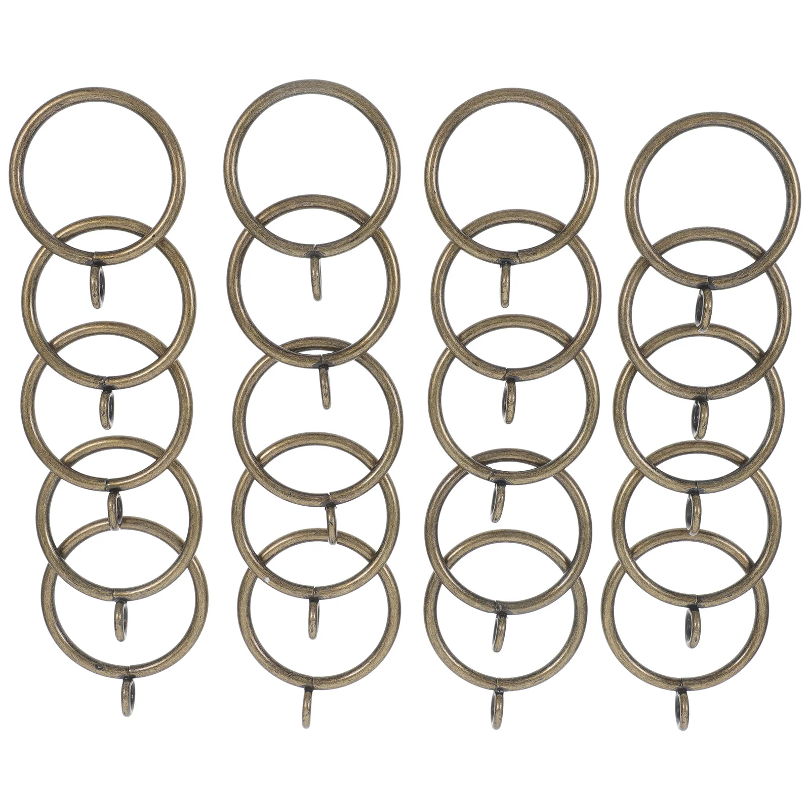 20pcs Curtain Ring Hooks Eyelet Hoops Stainless Steel Quiet Shower Window Drapes Hardware Accessories