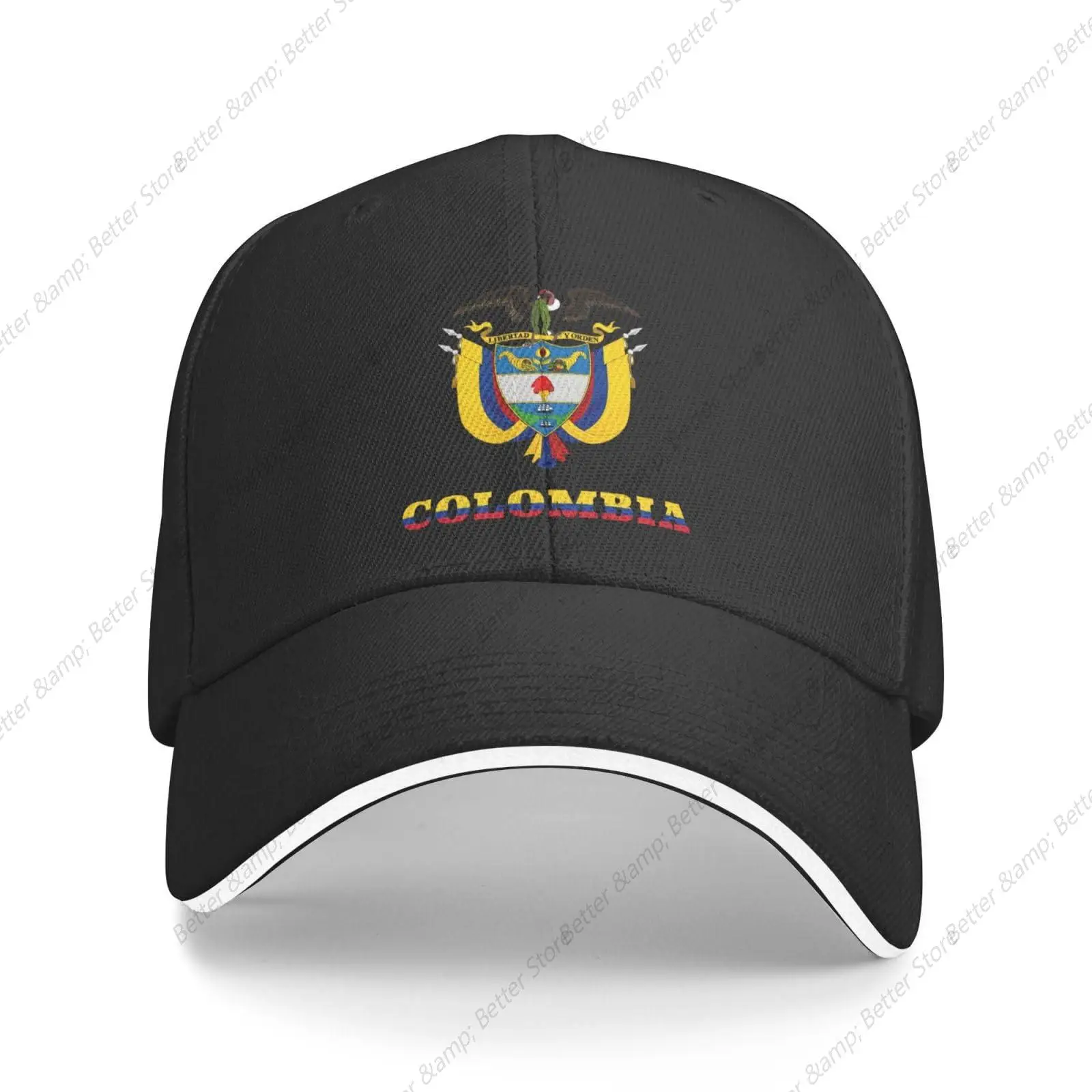 Colombia Colombian National Emblem Baseball Cap Sports   Golf Vintage Tennis Cap Casual Classic Plain Hat Gym Hats