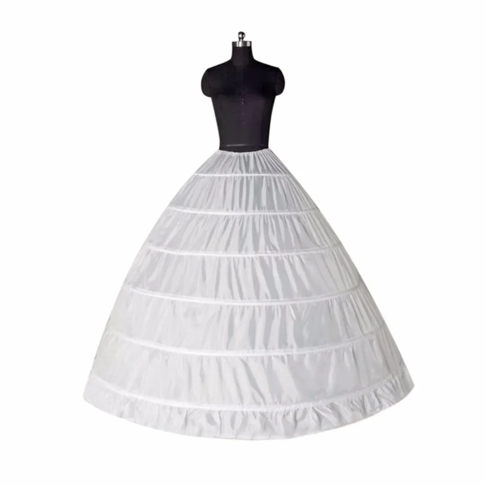 

Wedding Accessories Lace Petticoats Six Hoops Underskirt Crinoline For Bridal Dress Sweet Organza