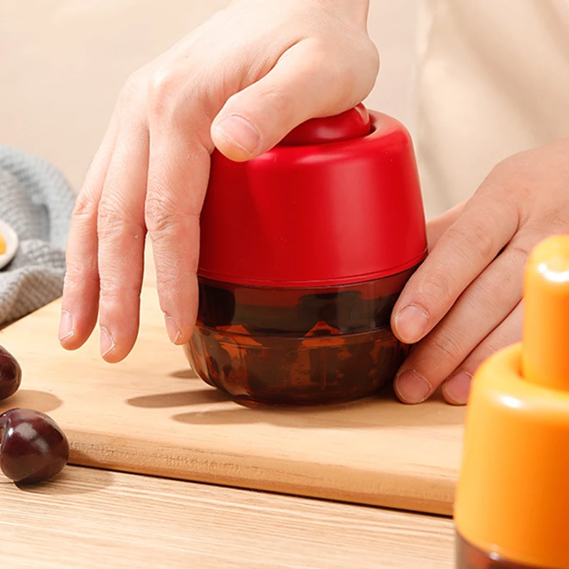 1 unidad de prensatelas de cereza portátil tipo prensa herramienta para apretar semillas de olivo removedor de stoner 7 agujeros removedor de cereza herramienta de cocina