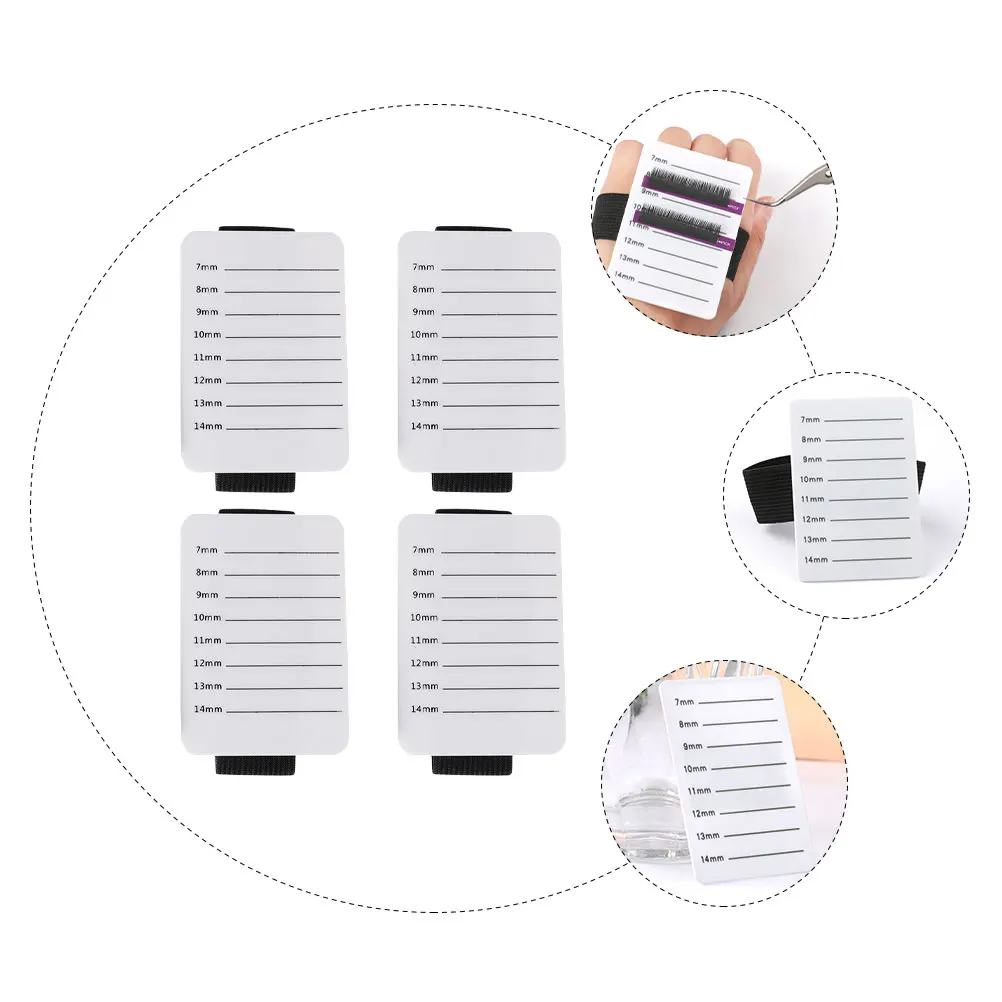 

4pcs Extension Holder Lash Pallet Acrylic Tray Durable Lightweight Clear Number Easy Carry Lash Extension Eyelash Hand Plate