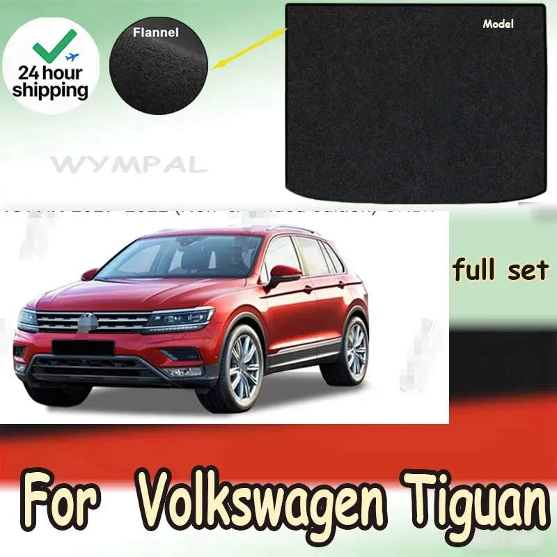 

ECOAUTO Rear Trunk Mat For Volkswagen Tiguan 2017-2022 Boot Cargo Floor Carpet Pads