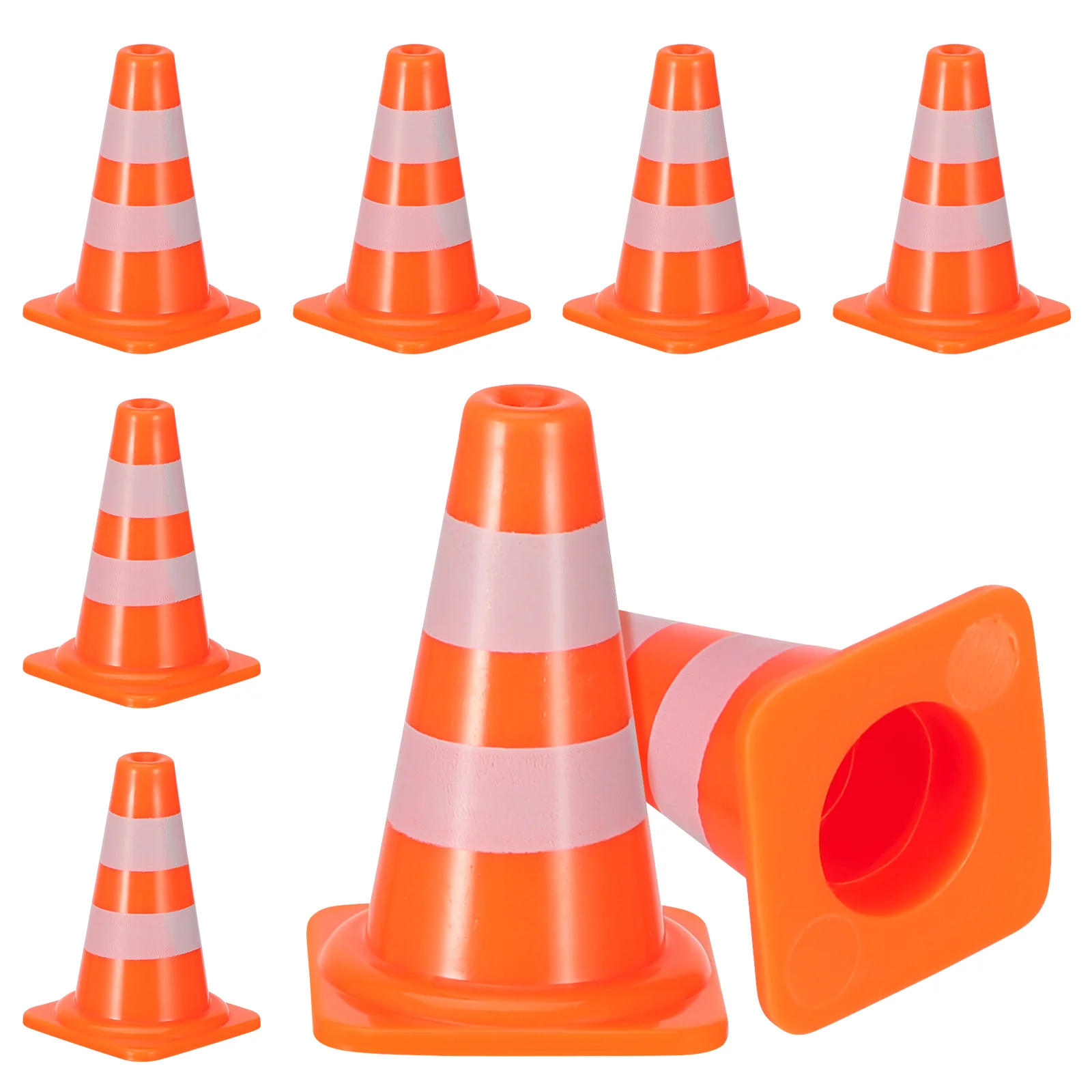 

7 Pcs Ice Cream Cones Road Sign Toys Work Construction Tray Abs Mini DIY Traffic