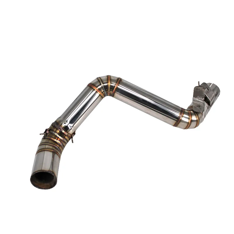 ل KTM DUKE 125 2011 إلى 2015 DUKE 200 2012 إلى 2016 DUKE 390 2013- 2016 الانزلاق على العادم الهروب الأوسط وصلة الأنابيب الفولاذ المقاوم للصدأ #5