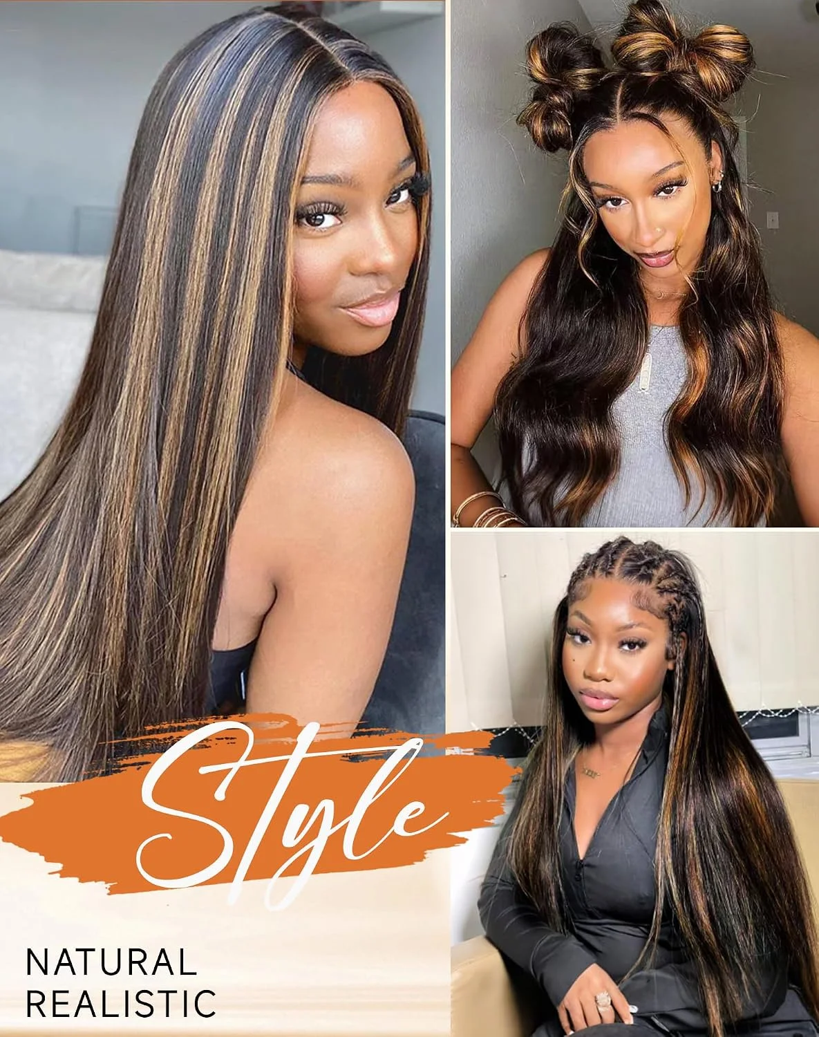 FB 30 Glatte Perücke aus Echthaar, Honigblond, Lace-Front-Perücke, 13x6 HD Transparente Lace-Frontal-Perücke für Damen, 46 Zoll – Detail 10