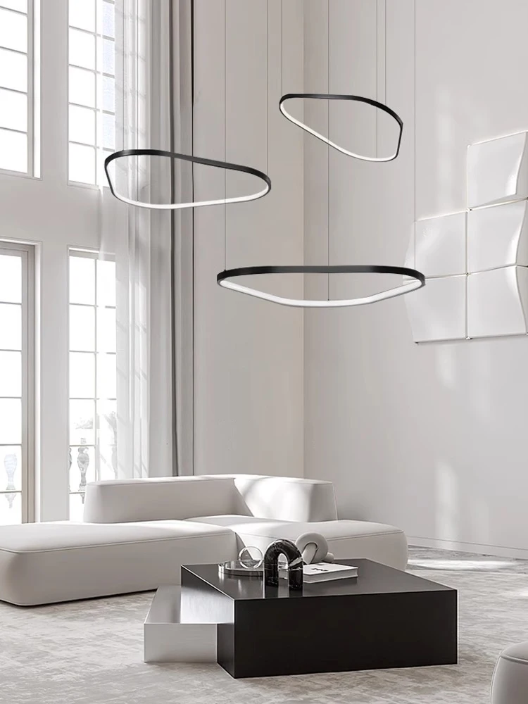 Nordische unregelmäßige Geometrie Ring LED Kronleuchter Beleuchtung Wohnzimmer Esszimmer Pendel leuchte minimalist ische Schlafzimmer Hängelampe Leuchten