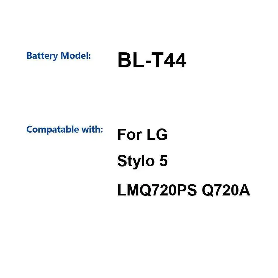 

Надежный источник питания BL-T44 Аккумулятор мобильного телефона для LG Stylo 5 LMQ720PS Q720A 3500 мАч