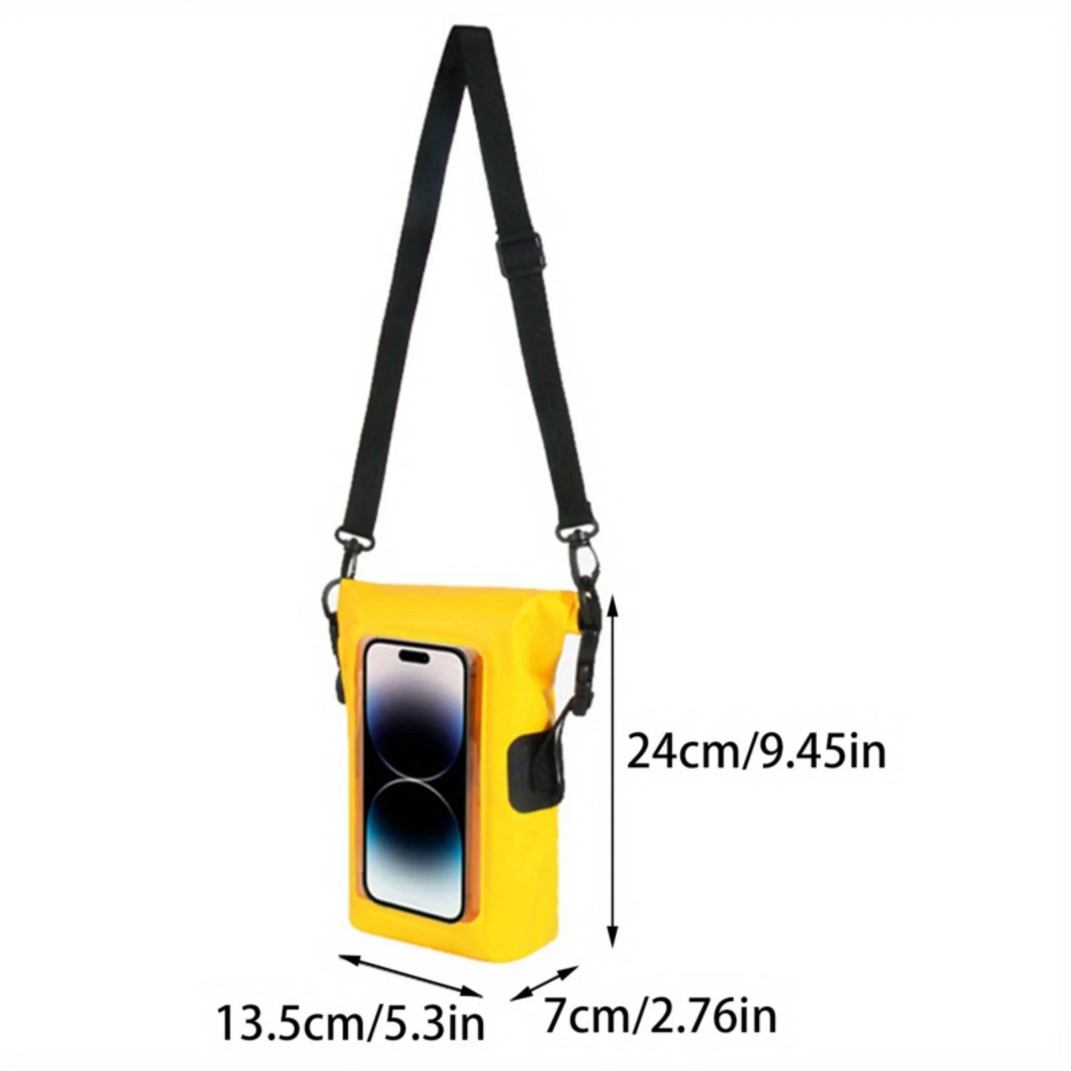 Waterproof Phone Bag, 67.63oz Crossbody PVC Dry Bag, Smooth Plastic , Outdoor Fashionable Water-Resistant Pouch