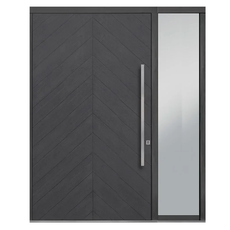 Modern Fancy Front Wooden Door Design Exterior Wooden Sidelines Pivot Door Customized Solid Wooden Main Pivot Door