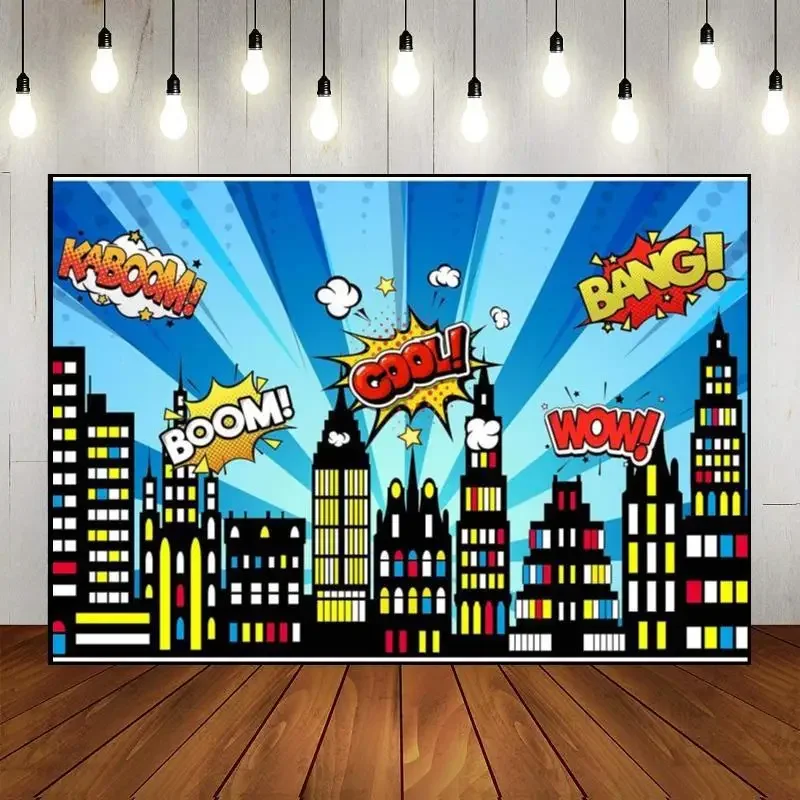 

Comics Photo Background Party Custom Birthday Backdrop Banner Decoration Patterns Photography Backdrops Baby Shower Collectibles