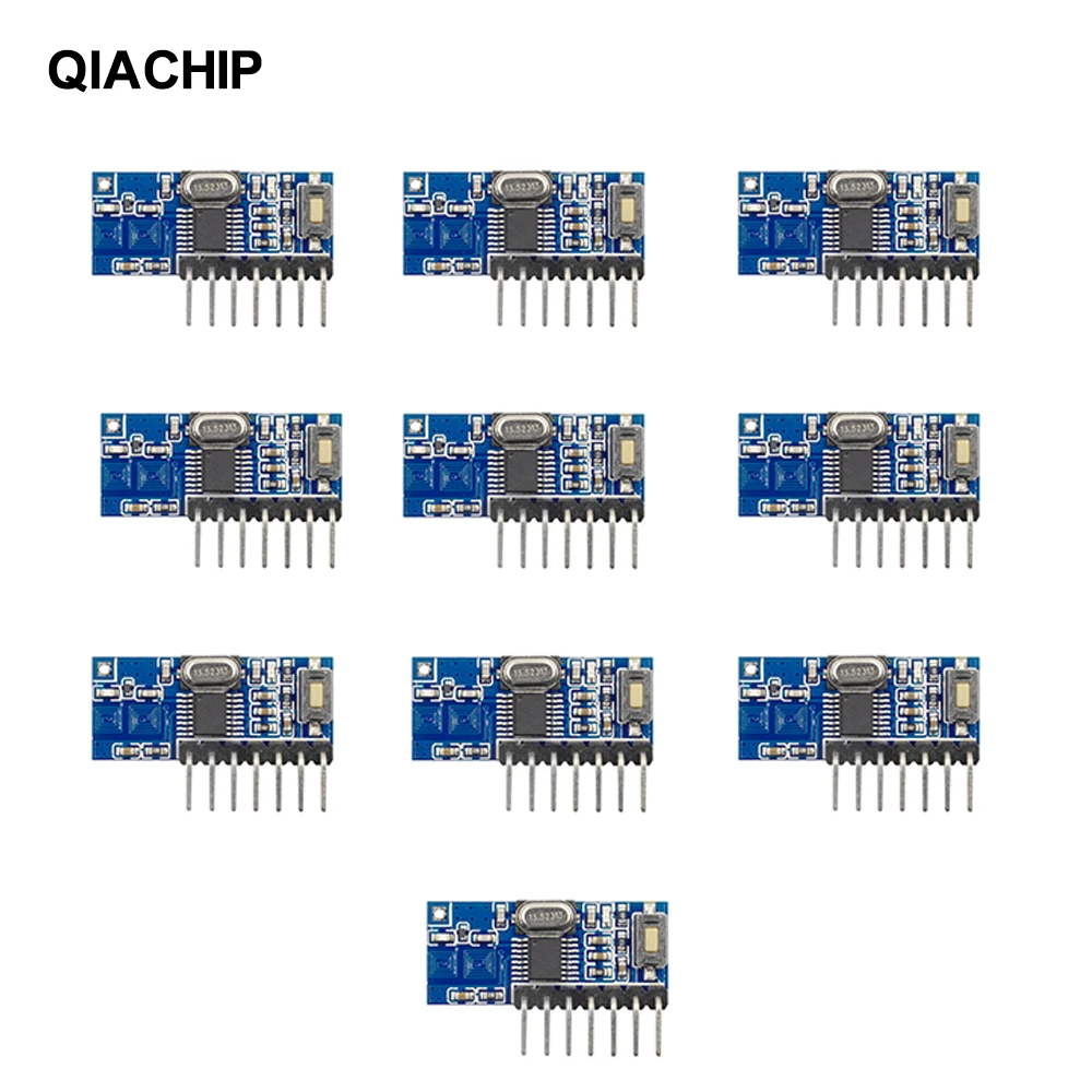 

QIACHIP x10 433Mhz 4CH RF Learning Code 1527 Decoder Receiver 4 Button Remote Control Switch For Arduino Uno Module Smart Home