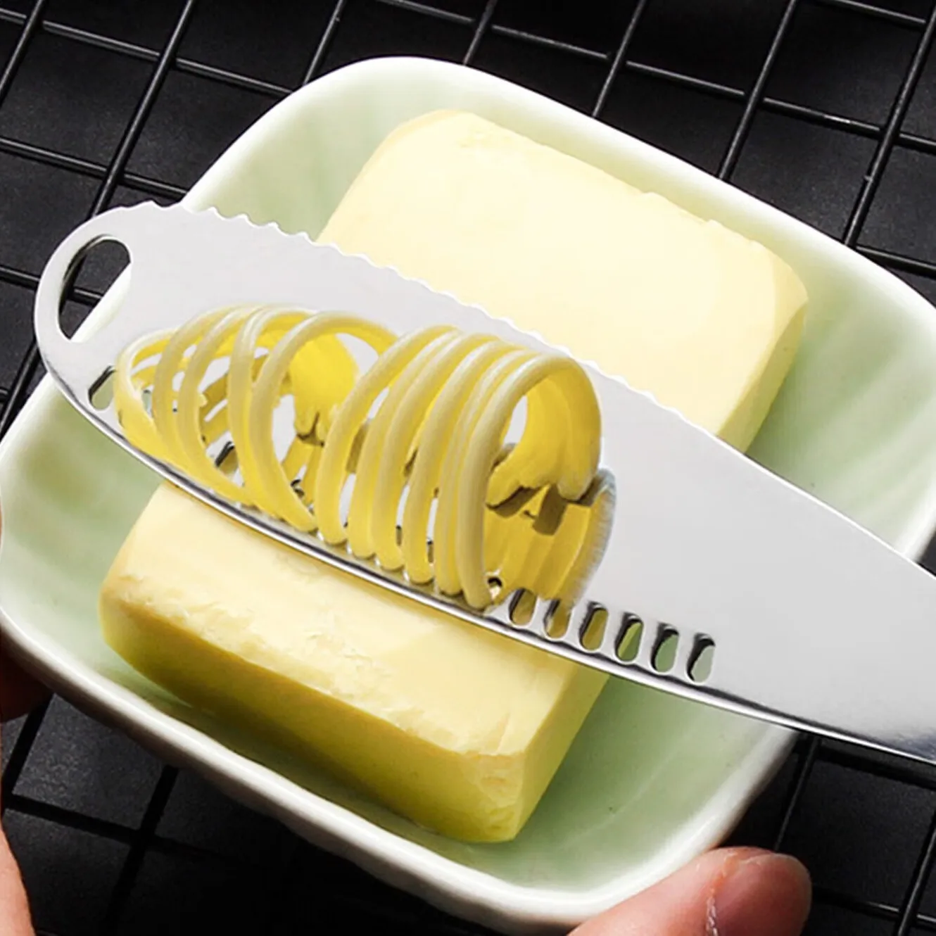 

Butter Knife Holes Cheese Dessert Knife Stainless Steel Jam Knife Cutlery Toast Wipe Cream Bread Cheese Cutter Kitchen Tools