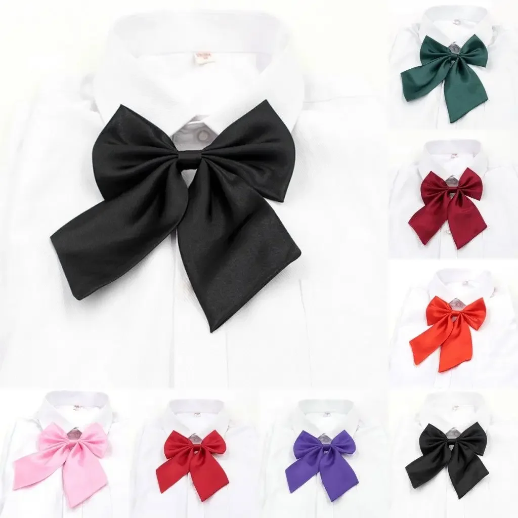 Women Cravat Red Black Butterfly Women's Bow Ties Female Girl Student Hotel Clerk Waitress Neck Wear Silk   gravata Fashion