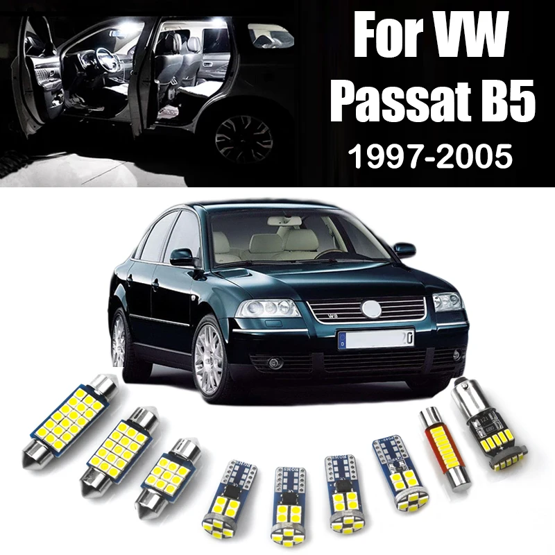 

For Volkswagen VW Passat B5 1997 - 2001 2002 2003 2004 2005 11pcs Car LED Bulbs Interior Reading Lamp Trunk Light Accessories