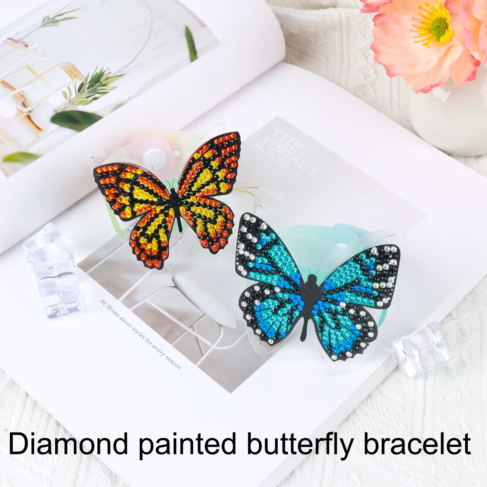 

DIY Diamond Painting Butterfly Bracelet Handmade Shiny Rhinestone Wristband Fashion Jewelry Gift for Women Girls