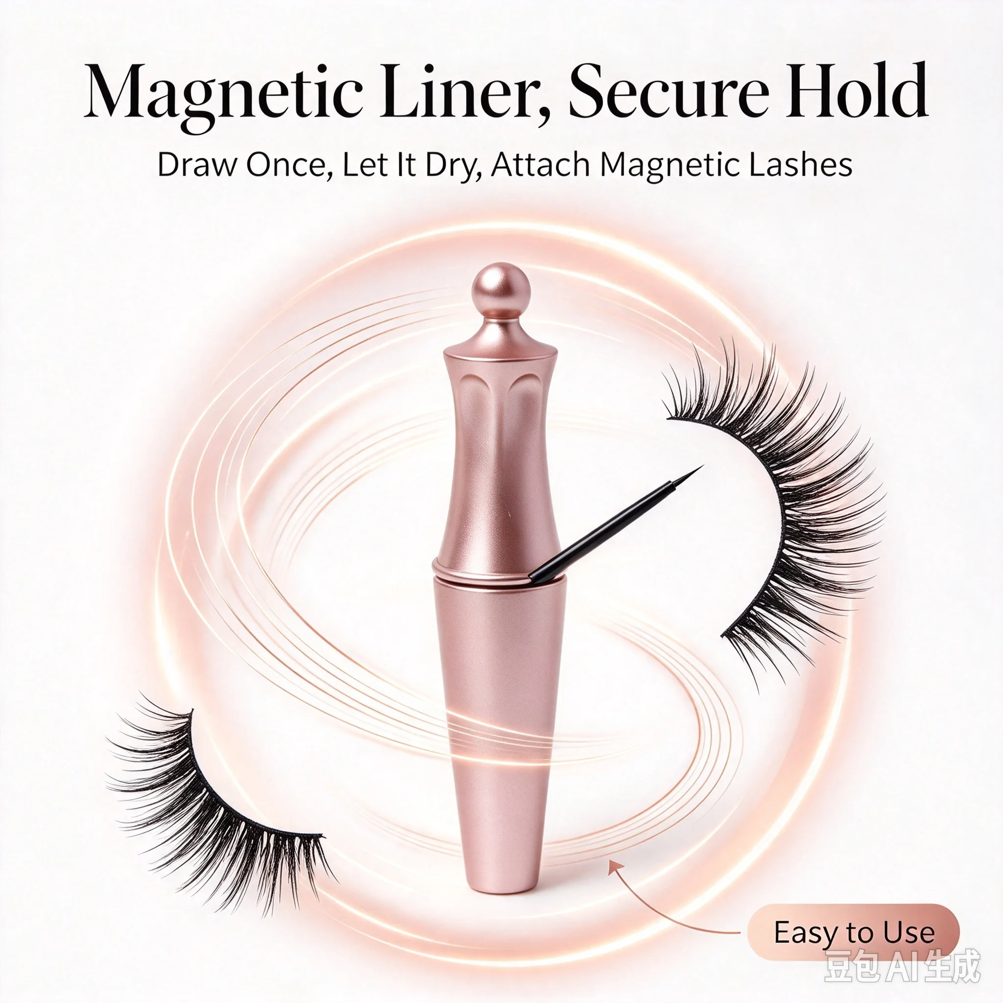 Magnetic Liquid Eyeliner Single Tube Natural Look Strong Magnet Liner, Smudge Proof Non Blooming Long Lasting Eye Makeup for Mag