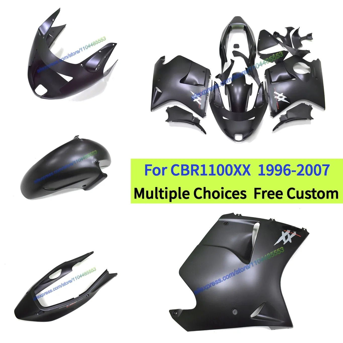 

Super Blackbird CBR1100XX 96-07 для Honda CBR1100XX 1996-2000 2002 2004 2006 2007, полностью матовый черный пластиковый корпус