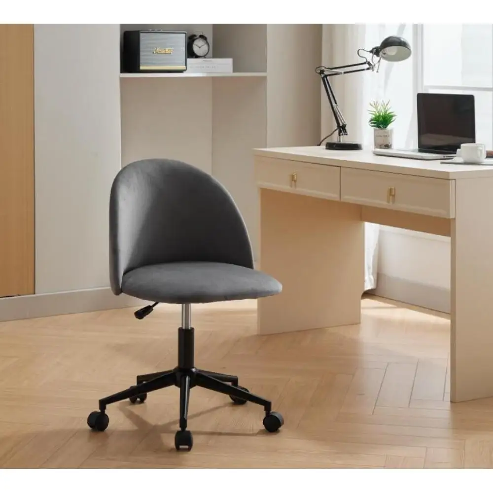 office chair Desk Chair, Mid-Back Adjustable Swivel Computer Chair with Black Legs , Modern Upholstered Desk Chair with Wheels