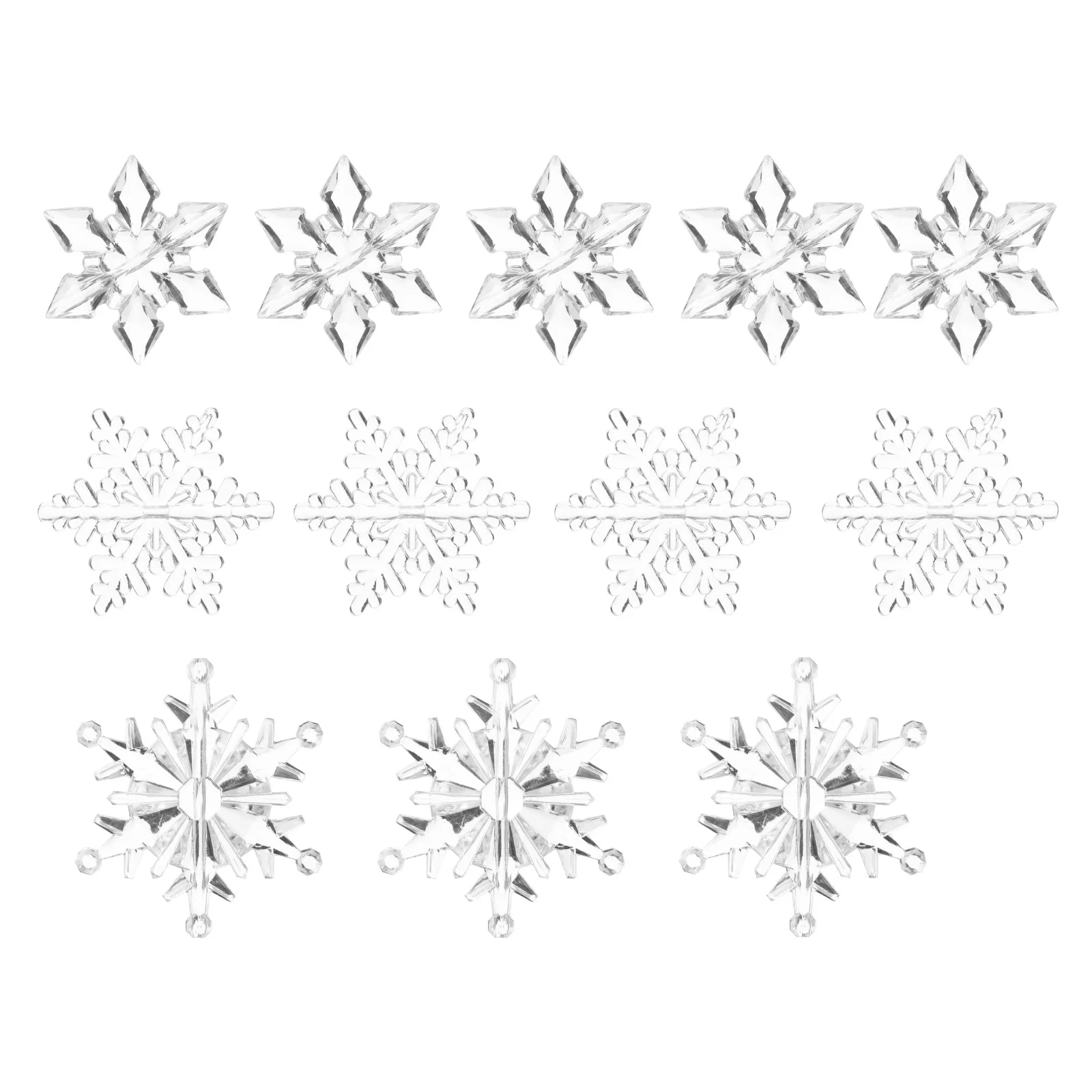 

36Pcs Acrylic Transparent Snowflake Accessories DIY Christmas Ornaments Festival Decoration Wedding Party Handcraft Pendants