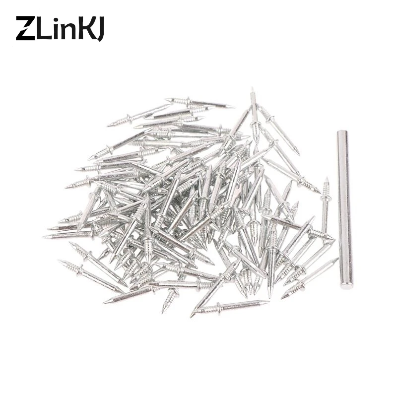 

100PCS Double-Head Seamless Nails With Sleeve Skirting Thread Rust-Proof Fixator For Wood 100Pcs Metal Non-Marking Nails