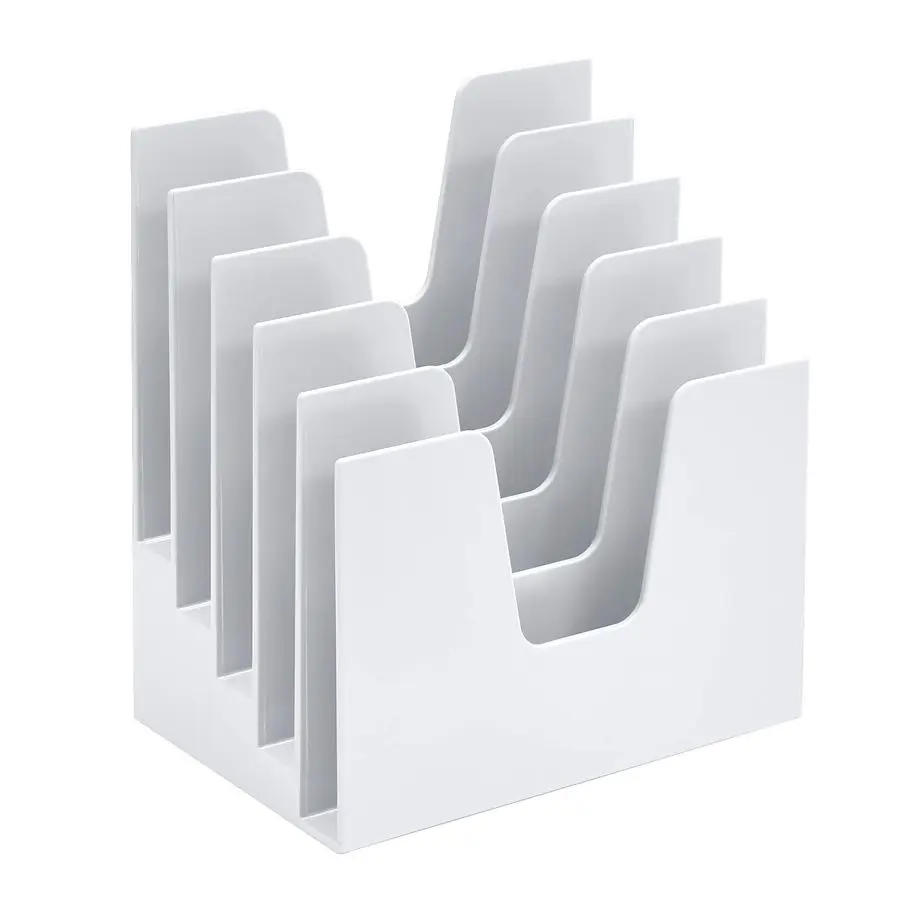 

Настольный органайзер-сортировщик для файлов на 5 секций, для почты, папок, писем, пластиковый, белый, для организации офиса