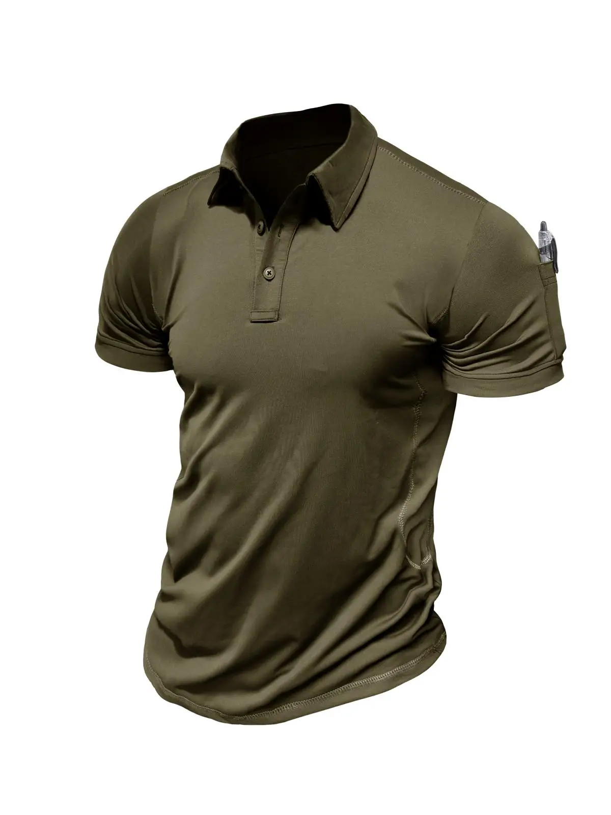 Army Green Men\'s Tactical Short Sleeve Polo Shirt Brand New Outdoor Quick Drying Men\'s Clothing Regular Fit Daily Sports Top Tee