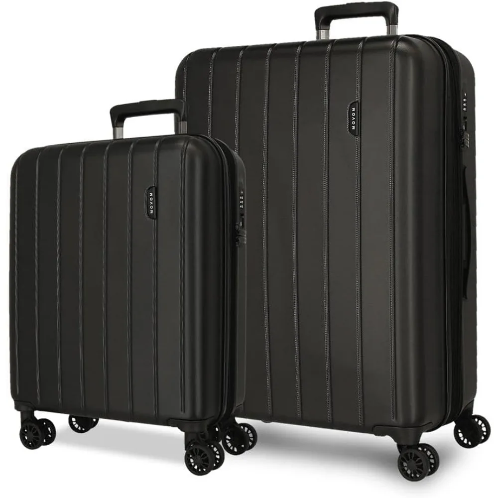 

Expandable Set of 2 suitcases, Black, 70 Centimeters