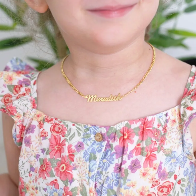 Custom Lovely Baby Girl Nickname Necklace Gold Color Jewelry Stainless Steel Personalized Daughter Name Necklace Birthday Gifts