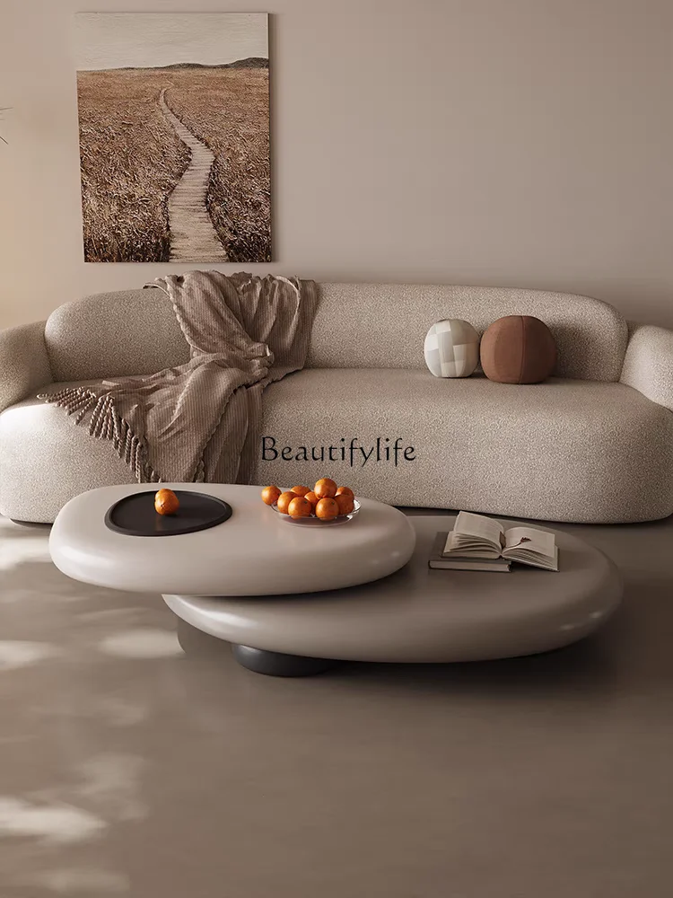

Pebble Irregular Coffee Table Small Apartment Creative Designer Italian Minimalist Rotatable High-End Feel