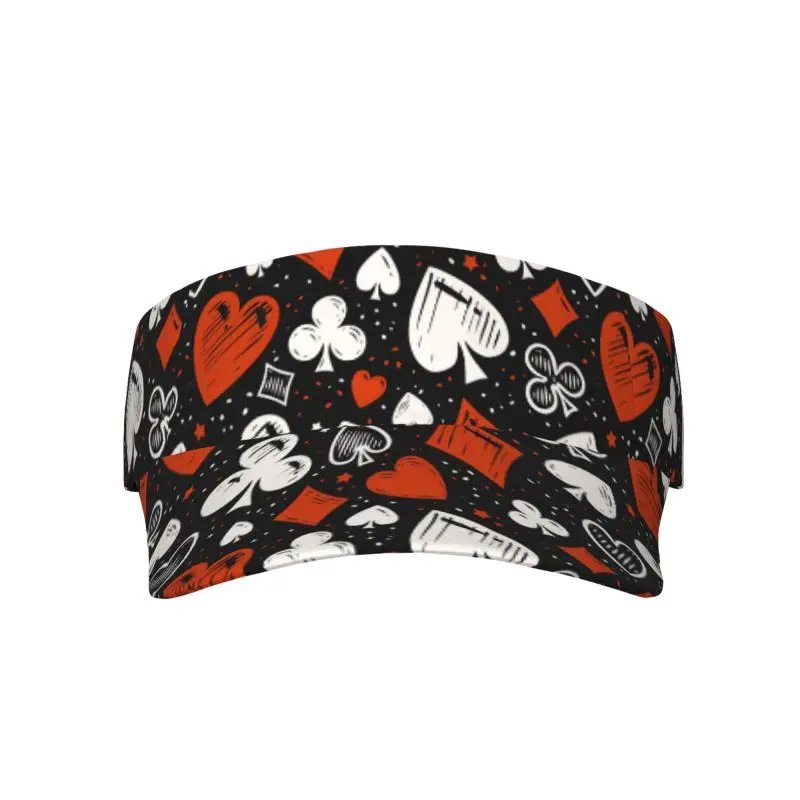 Poker Red Black Alice in Wonderland Sun Visor Hats Packable Cooling Empty Top Visor Hat for Beach Sports Golf Tennis Running - view 2