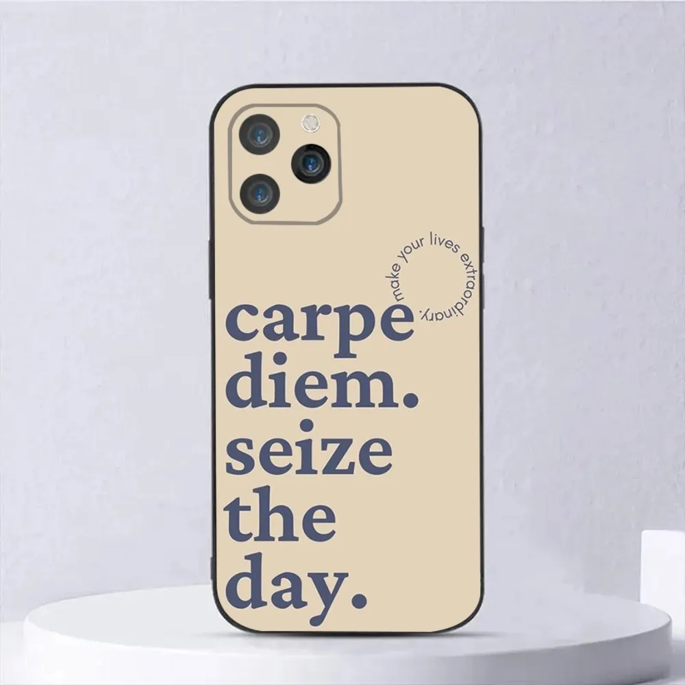Dead Poets Society Phone Case For iPhone 16,15,14,13,12,11,Plus,Pro Max,XS,X,XR,SE,Mini,8,7 Soft Silicone Black Cover