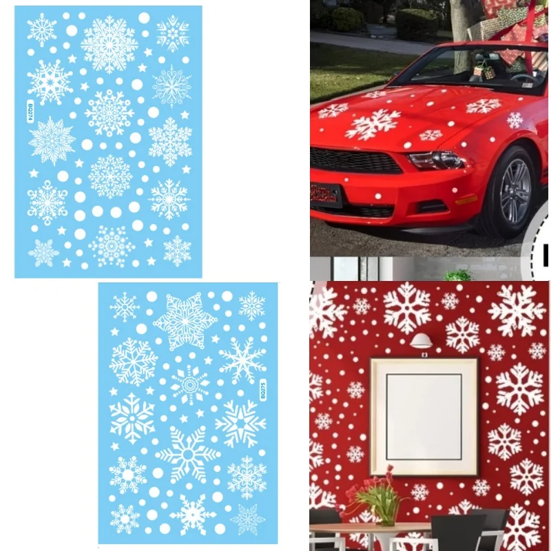 

Christmas Wall Stickers White Snowflake Glass Window Sticker Festival Decoration Kids Room Store Office Decoration Sticker