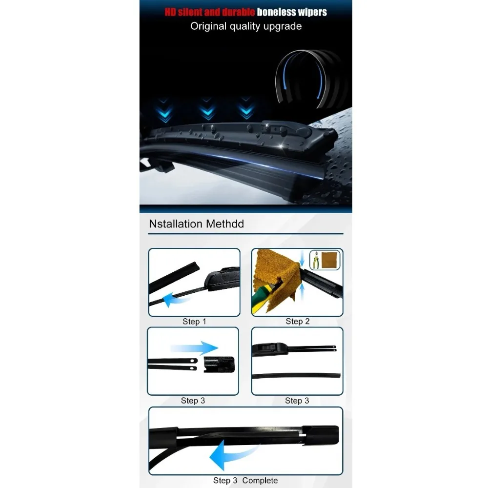 6mm Car Wiper 14/16/17/18/19/20/21/22/24/26/28 Inch Easy To Replace Windshield Rubber Strip Wiper Rubber Wiper Accessorie