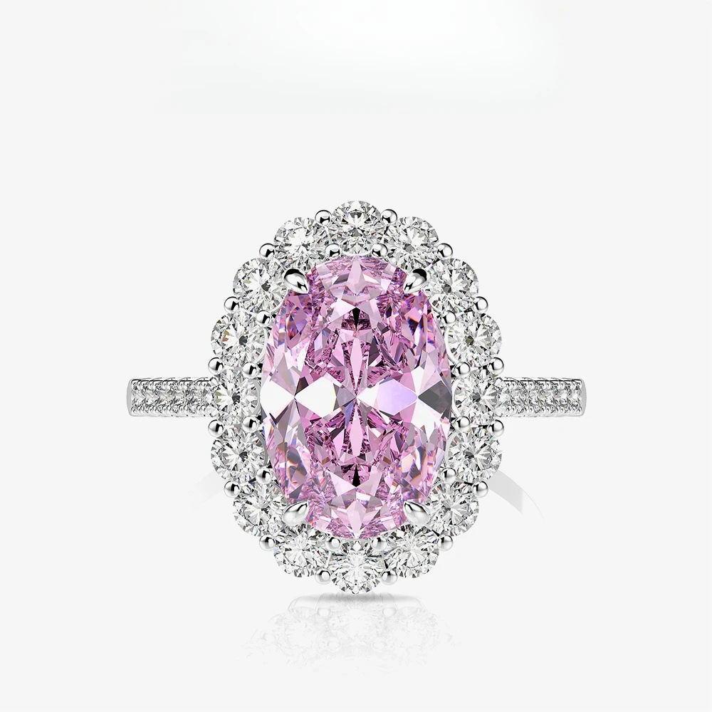 

Серебряное кольцо S925 с инкрустацией из циркона 8*12 мм, имитирующего 3-каратное граненое циркониевое камень, роскошное украшение для банкетов и свадеб.