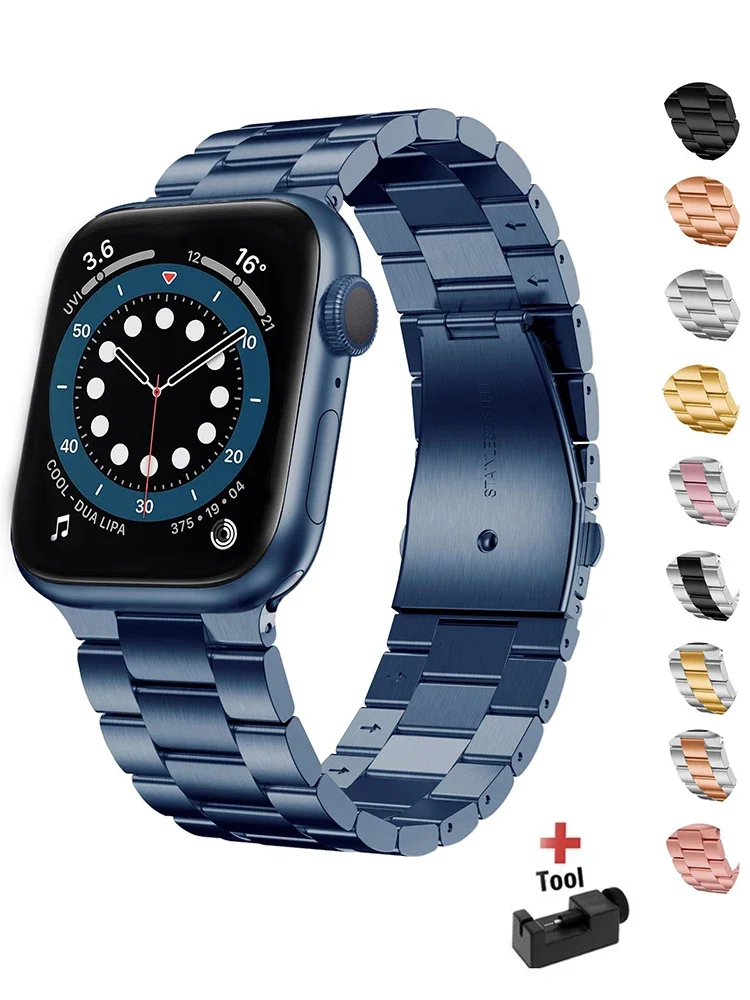 حزام من الفولاذ المقاوم للصدأ للساعة ، سوار ربط معدني ، 44 Apple ، 45 ، 38 ، 40 ، 41 ، iWatch Series ، 8 ، 7 ، 6 ، 5 ، 4 ، 3 ، SE ، Ultra 49 #1