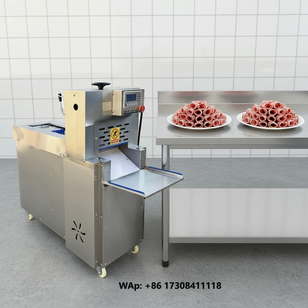 

BITA Commercial Semi-automatic Industrial Frozen Meat Slicer Motor High Rigidity Beef Mutton Roll Cutting Machine 220V/380V